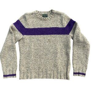 Vintage Abercrombie & Fitch Wool Sweater Purple Stripe Preppy Ski Grandpa-M